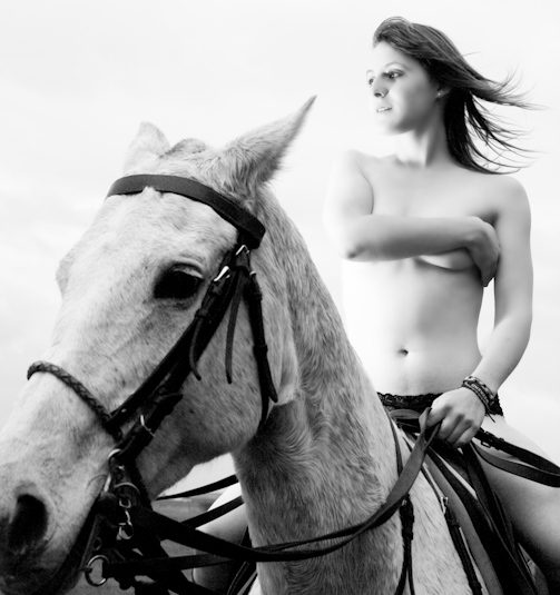 Eloise on a horse, photo from the 2010 polo club calendar