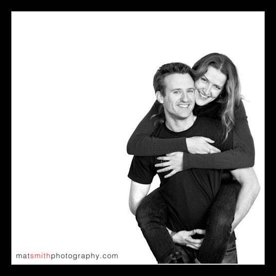 Tom and Emily, engaged couple, black and white portrait by Mat Smith Photography