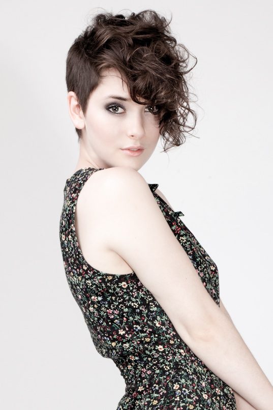 Sinéad in a floral dress, studio portrait by Mat Smith Photography, Shepherd's Bush