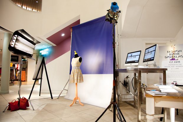 In-store photo studio set up on the shop floor, Dublin