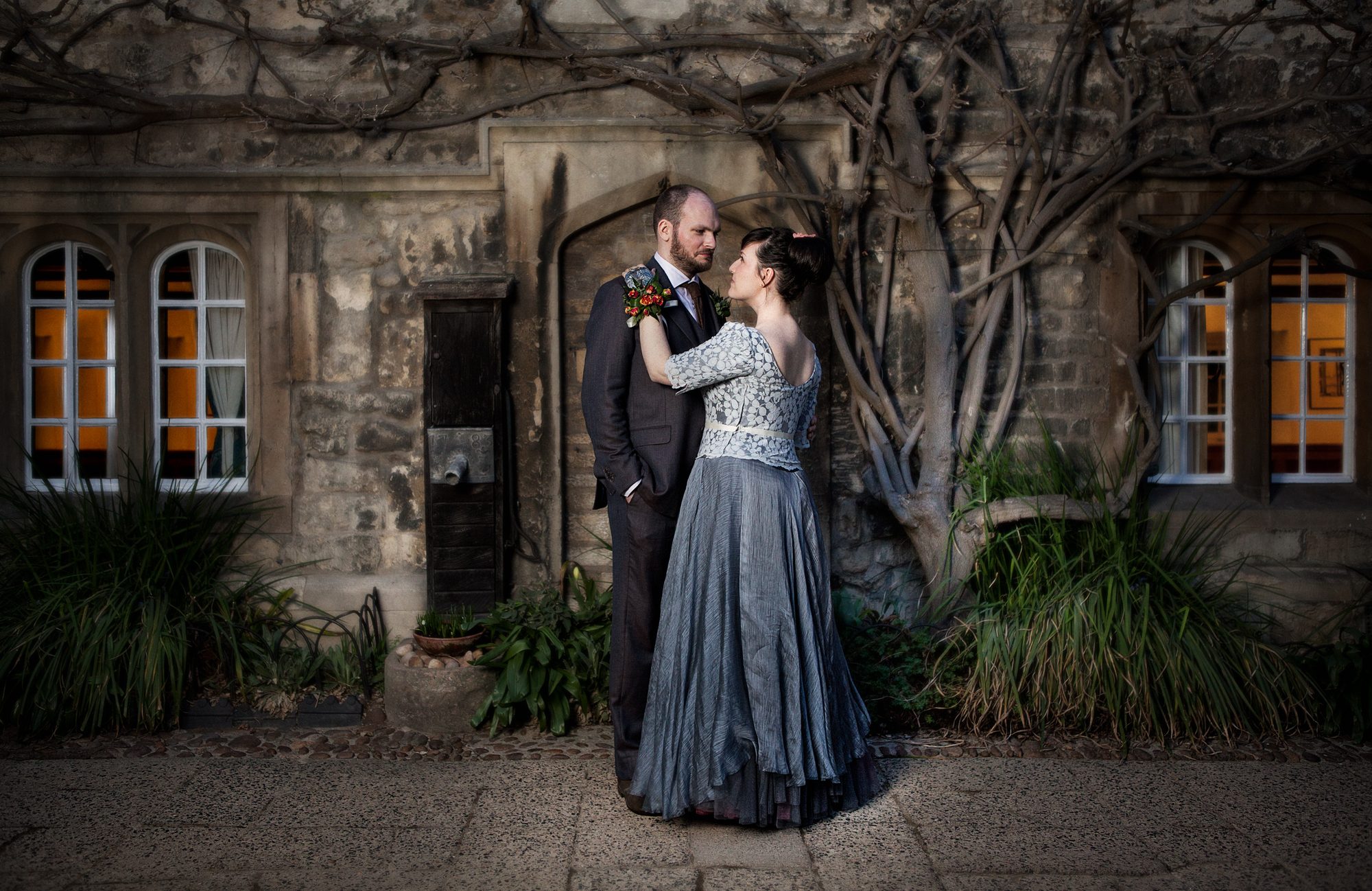 Nat and Ivan, bride and groom, wedding portrait by Mat Smith Photography, Teddy Hall, Oxford