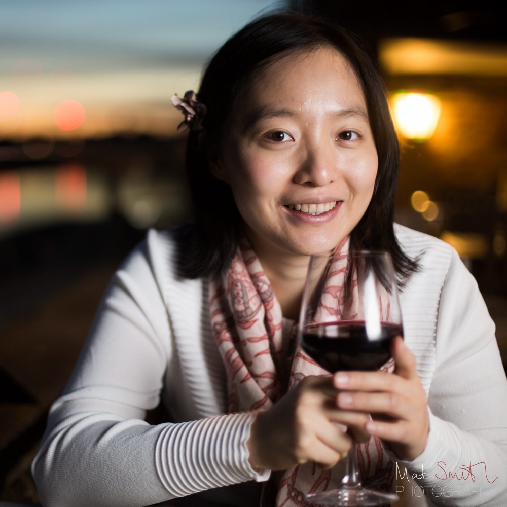 Lin at sunset in autumn, portrait by Mat Smith Photography, The Dove, Hammersmith