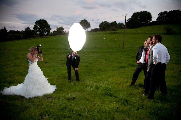 Behind the scenes, Ed securing the light stand in a shot taken by Rebecca, Wonersh, Surrey