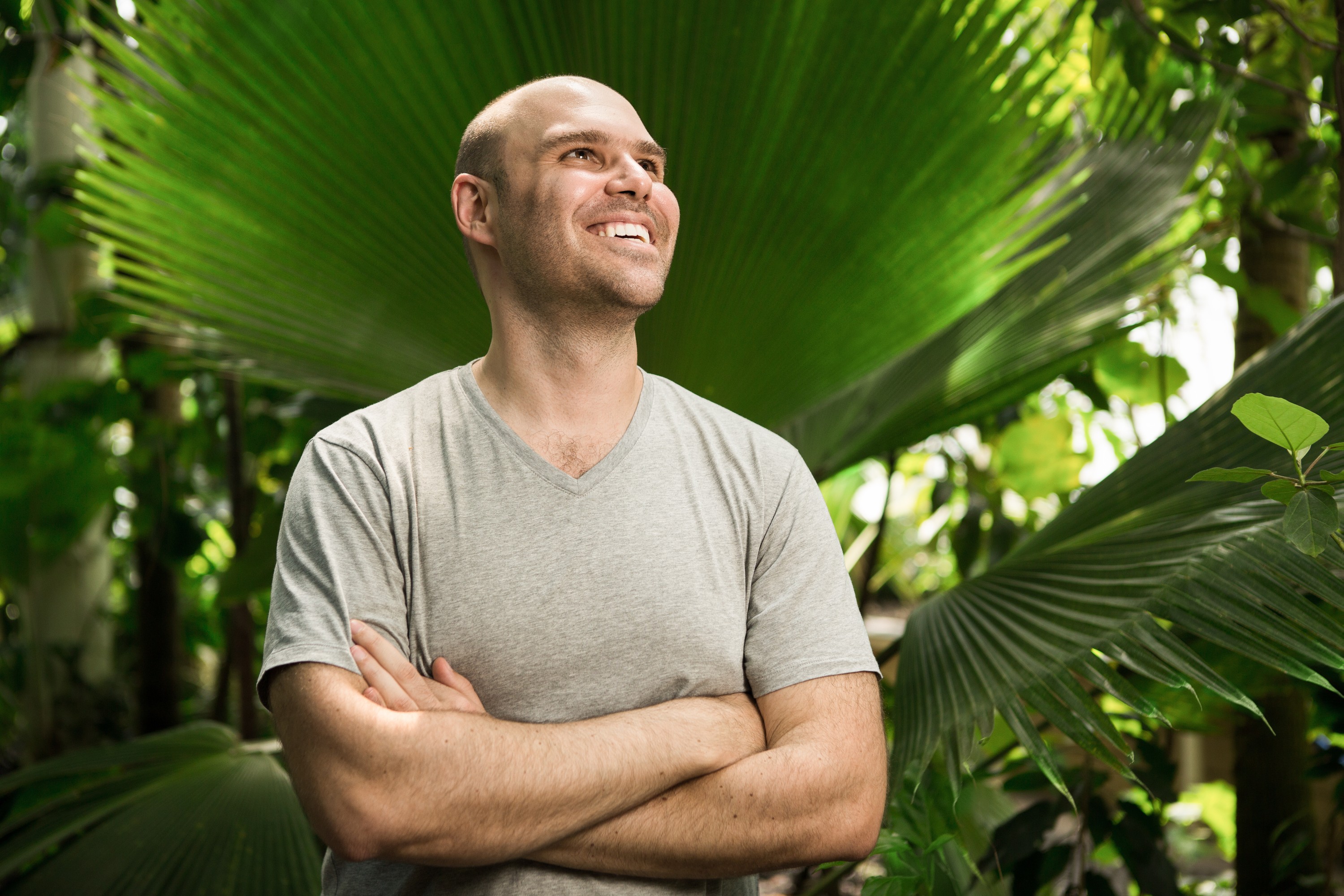 David Elia, Rio-born furniture designer, portrait by Mat Smith Photography at Kew Gardens, London